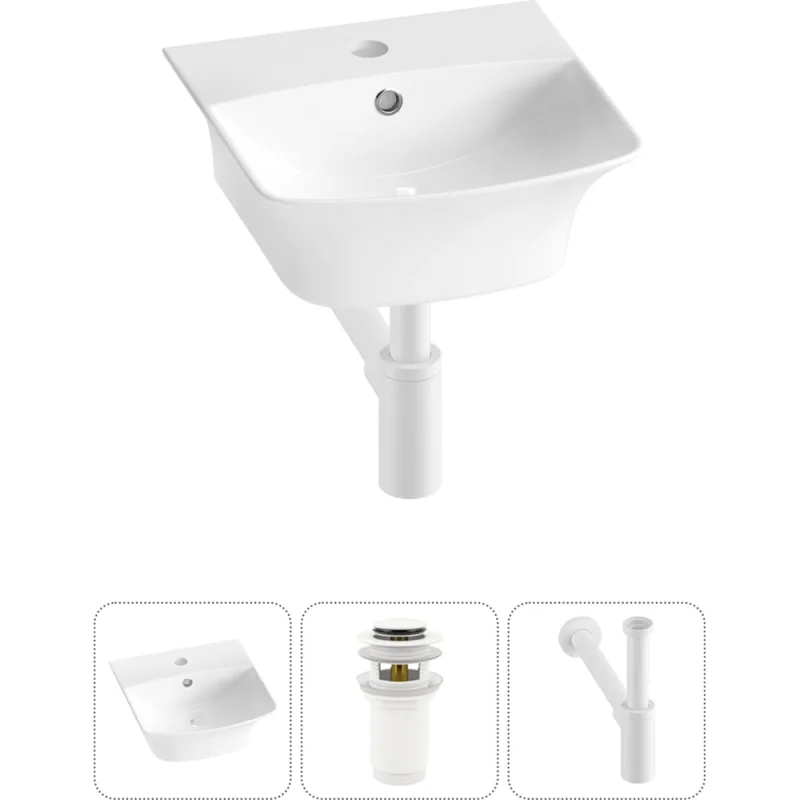 Комплект 3 в 1 Wellsee Bathroom Sink накладная/подвесная раковина 35x36 см, состоит 20216728R