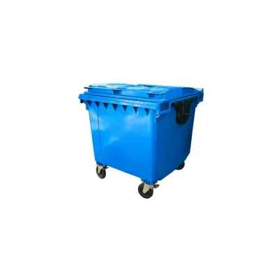 Контейнер Razak plast пластик, синий, R, 1100 л., без логотипа, крышка плоская, синяя, на колёсах 1982085428322