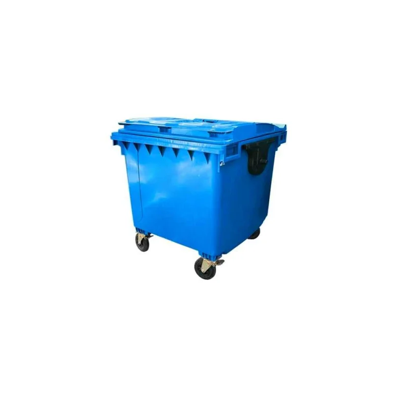 Контейнер Razak plast пластик, синий, R, 1100 л., без логотипа, крышка плоская, синяя, на колёсах 1982085428322