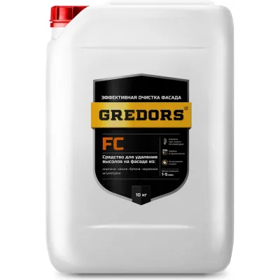 Средство для удаления высолов с фасадов, кирпича и бетона, FC, 10 кг GREDORS 103159