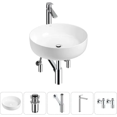 Набор Wellsee 5 в 1 Belle Spa 3.0 накладная раковина 44x44 см 20212645R