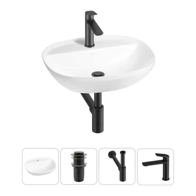 Набор Wellsee 4 в 1 Cute Twin R накладная раковина 50x42 см 20213347R