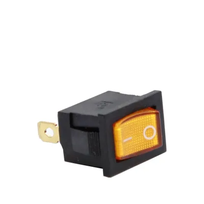 Клавиша Nord-Yada 12V 15А Mini желтая с подсветкой (3контакта) ON-OFF (2шт в упаковке) 905439