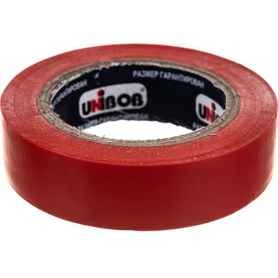 Изолента ПВХ UNIBOB 15 мм х 10 м, красная, 130 мкм 211771