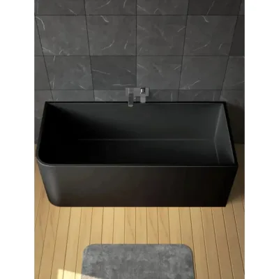 Ванна из искусственного камня ЛИТКАМ Relax 156x70, черный матовый LKV-M156.70B.RELAX