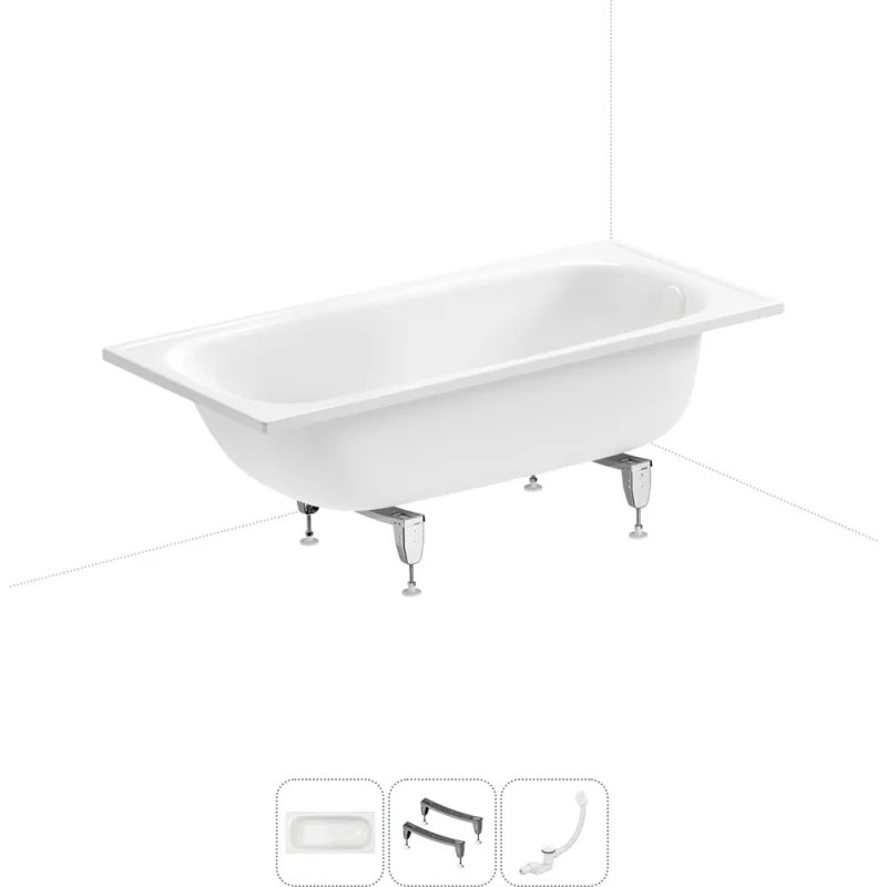 Стальная ванна 150х70 см Sanitana BLB Europa 20220622R в наборе 3 в 1 20220622R