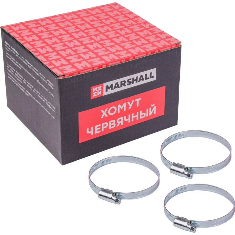 Хомут червячный MARSHALL 60-80 мм (оцинкованная сталь; кратность - 50 шт) MR4111