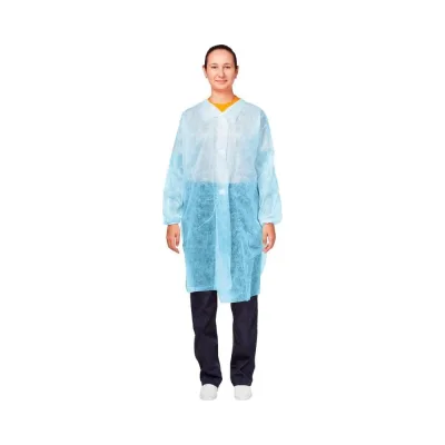 Халат на липучках ООО Комус 30 гр, 4XL, голубой, 10 шт 1477238