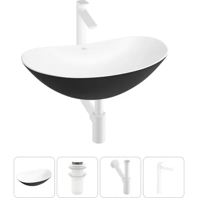Акционный набор Wellsee 4 в Carefree Dove накладная раковина 43x28 см 20212305R