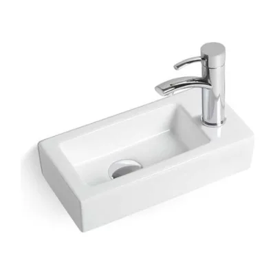 Керамическая раковина VINCEA 370x180x90, подвесная, цвет белый, правая VBS-133R