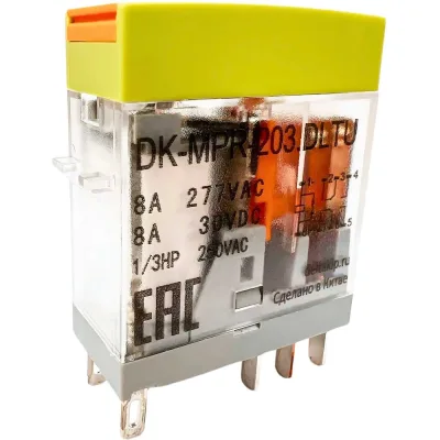 Промежуточное реле DELTAKIP Delta-Kip в компактном корпусе DK-MPR (203DLTU, 24V DC, 8А, IP40) DK-K0000028
