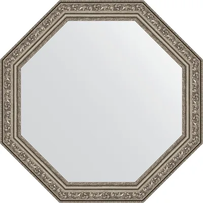 Зеркало EVOFORM в багетной раме - виньетка состаренное серебро 56 mm (55x55 cm) 3967