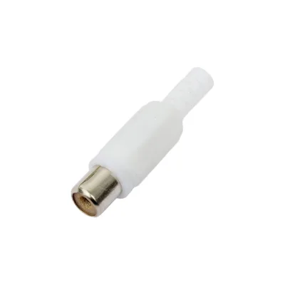 Разъем RCA гнездо Pro Legend пластик на кабель, белый, PL2155