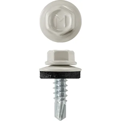 Кровельный саморез Daxmer 4,8x19 RAL 9002 сверло №2, 400 шт 00000310472