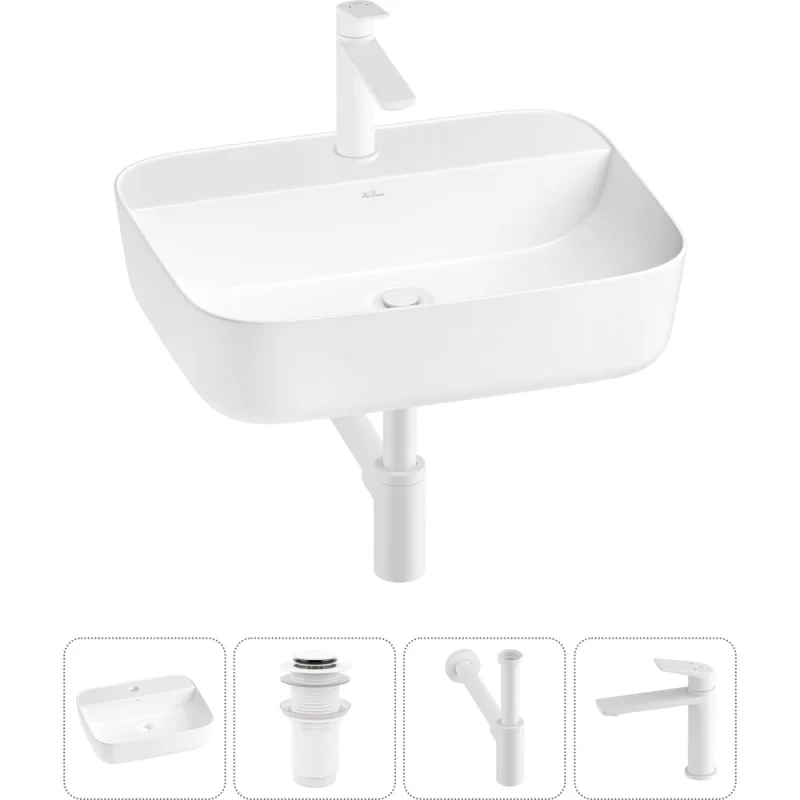 Набор Wellsee 4 в 1 Preen накладная раковина 50x40 см 20214326R