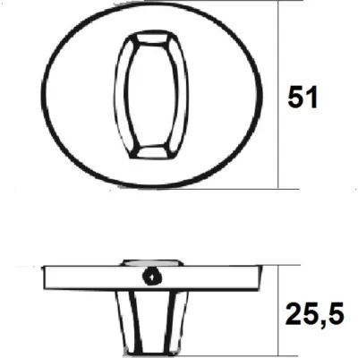 Поворотная ручка Trodos 708bk, круг 03, черный никель 204754