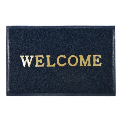 Придверный пористый коврик ComeForte Welcome 40х60 см синий WM-05