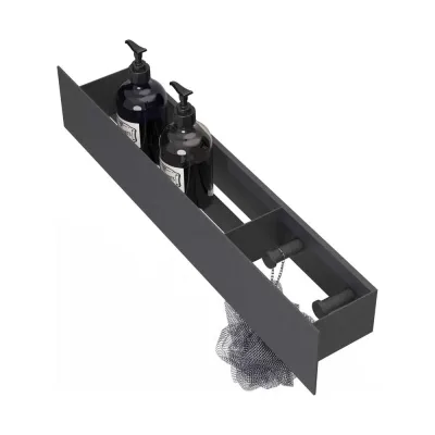 Полка Граф Держалкин Skyline patron 50x9.2x9, крючки справа, черная Fl-sky-pa50п-ч
