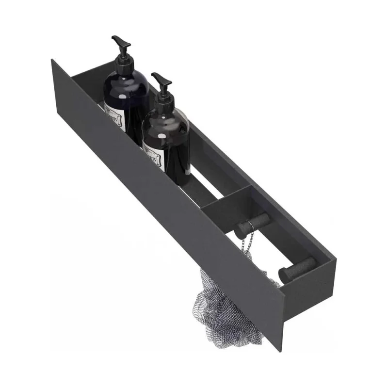 Полка Граф Держалкин Skyline patron 50x9.2x9, крючки справа, черная Fl-sky-pa50п-ч