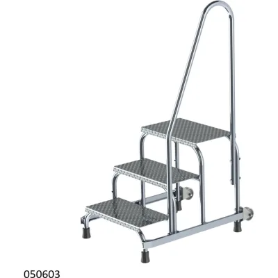 Передвижная монтажная подставка MEGAL (тип 1) 3 ступени с одним поручнем 050603