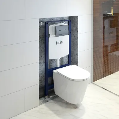 Комплект IDDIS 3в1: подвесной унитаз, инсталляция и клавиша смыва, BASC020i73