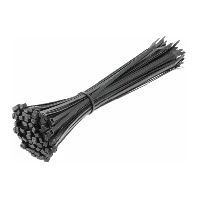 Нейлоновые стяжки HOEGERT TECHNIK 2,5x140 мм, 100 шт., черные HT2C701
