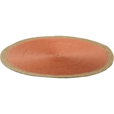 Сервировочная салфетка DOMENIK CORAL JUTE плетеная с джутом, оранжевая DMP04