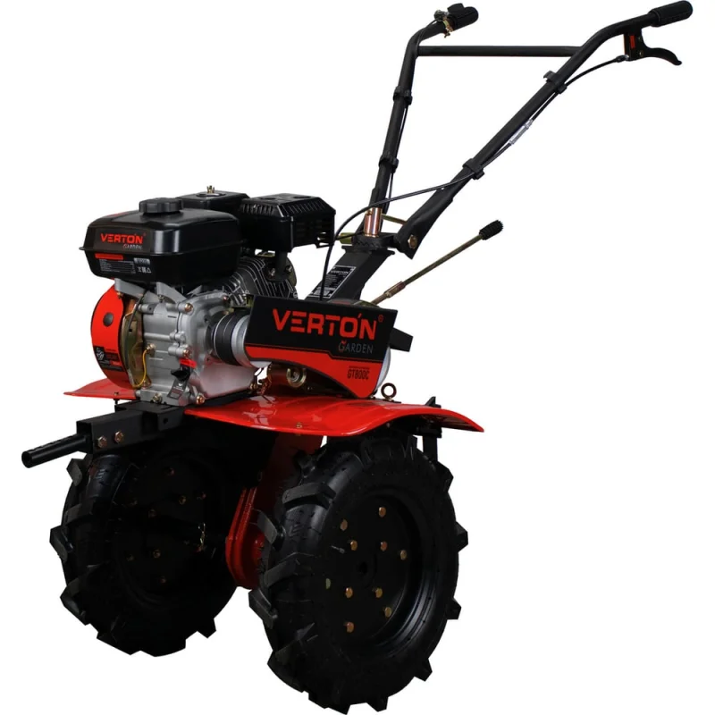 Мотоблок бензиновый VERTON GT800C NEW 7л.с.чуг.редукт.,V 212см3,передач. 2/1,рег.рул.,кол. 4.00-10,тип. запуска руч., кол-во фрез 24, вал фрез. S23 01.12786.22230