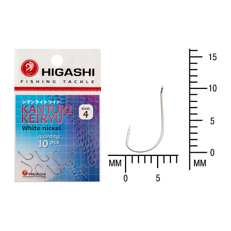 Крючок HIGASHI Kantuki Keiryu #4 White nickel 01357