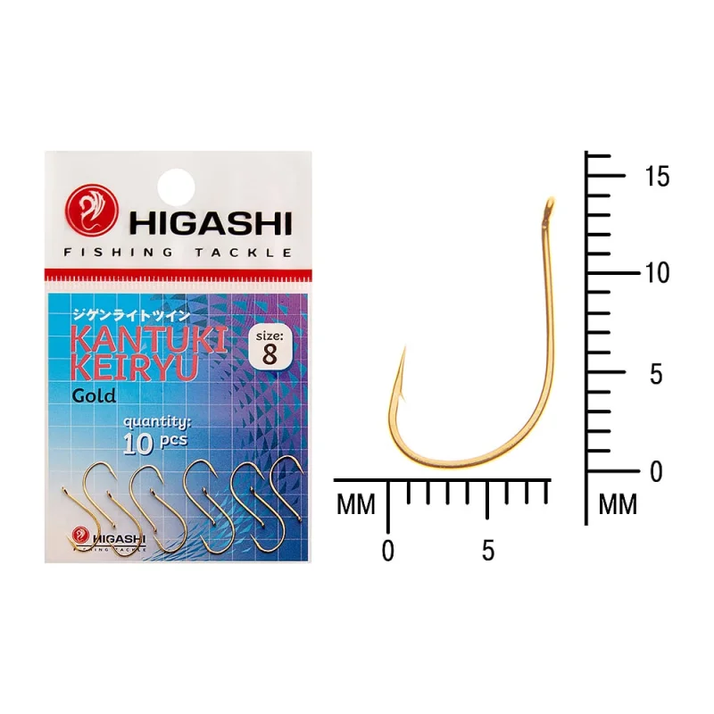 Крючок HIGASHI Kantuki Keiryu #8 Gold 01364