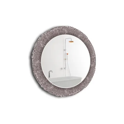 Зеркало Dubiel Vitrum Lustro, круглое, в раме, фацет, 70x70 см Pompea Round Smoked