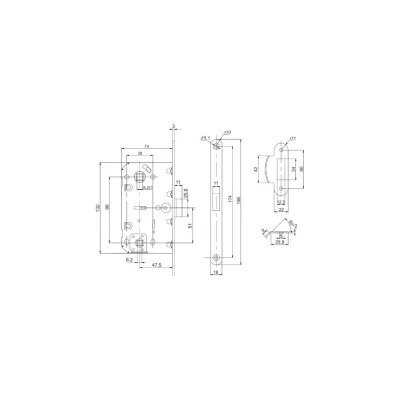 Защелка врезная PUNTO PL96WC-50/BL GR (графит) 49241