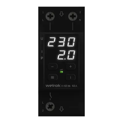 Реле напряжения c контролем тока Welrok VI-63 bk 4660251140656