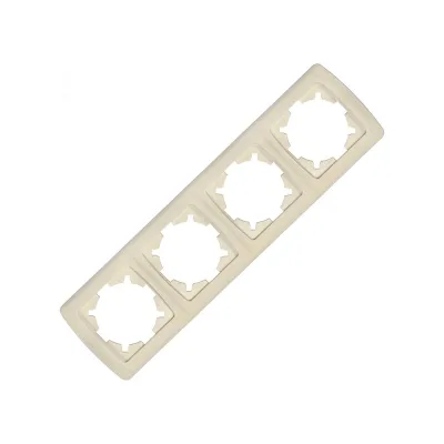Рамка UNIVersal четырехместная горизонтальная серия "Маргарита" слоновая кость (ivory) (еврослот) МР004Г-I