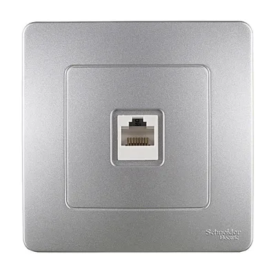 Розетка компьютерная Systeme Electric Blanca встраиваемая алюминий RJ45 (BLNIS045003)
