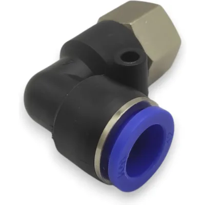 Фитинг цанговый угловой Контактная Механика G3/8, трубка 12мм KZPLF12-03G