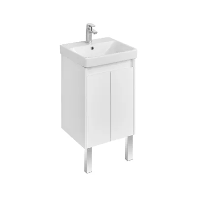 Тумба AQUATON Сканди Doors 45 с раковиной Адриана 45, цвет Белый 1A2787V0SD010