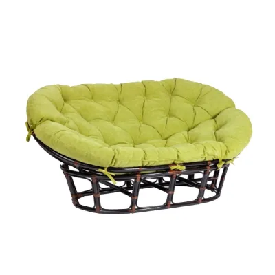 Диван садовый из ротанга TetСhair Mamasan античный черно-коричневый/олива 1690х1020х800 мм с подушкой (24257)
