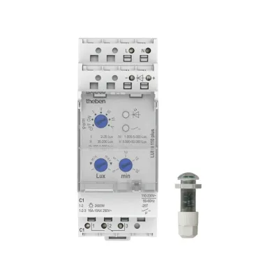 Фотореле Theben LUNA 110 plus EL, 110-230VAC, 16A, 2,6кВт, датчик врезного монтажа IP65 1100900