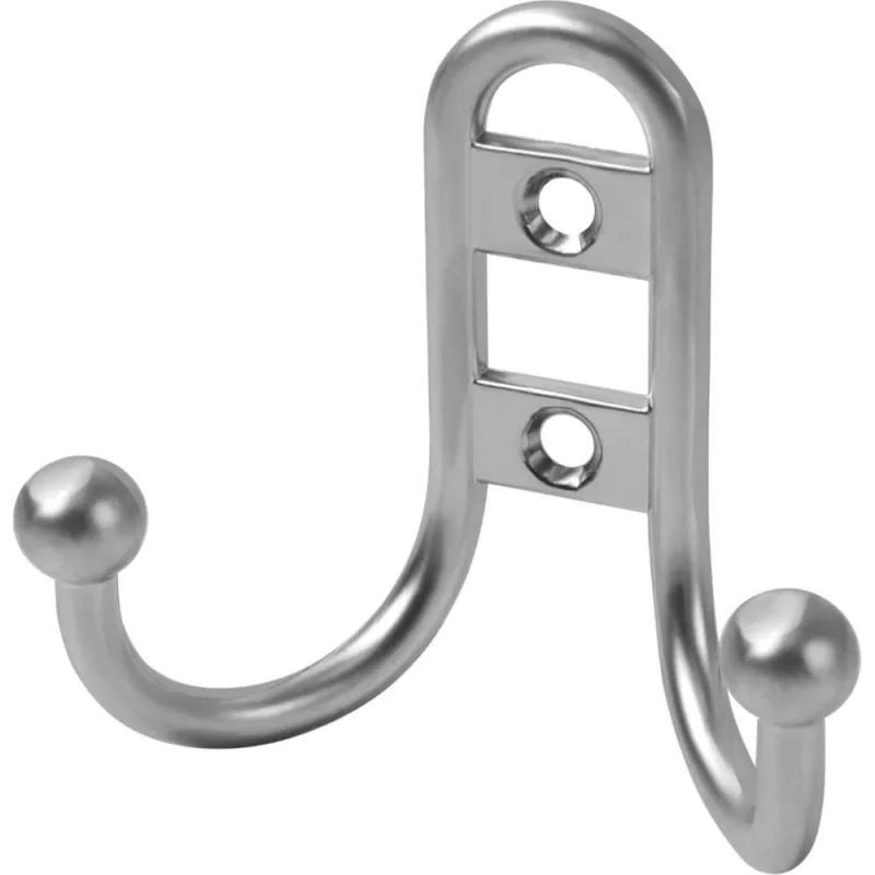 Крючок MF R15, 2-х рожковый, хром матовый 10811v