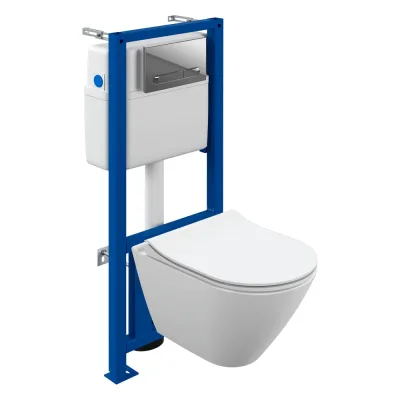 Комплект Cersanit CITY SMART CO DPL EO slim инсталляция LINK PRO кнопка ESTETICA пластик хром глянцевый 68269