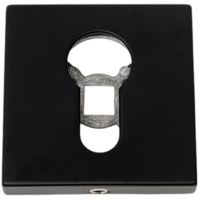 Ключевина под цилиндр Doorlock dl es02/s/с bl черная, квадратная розетка, 1 шт. 73389