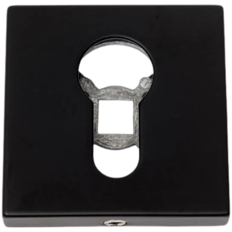 Ключевина под цилиндр Doorlock dl es02/s/с bl черная, квадратная розетка, 1 шт. 73389