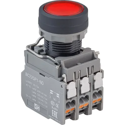 Кнопка Инпром Инновации BN22QP1-P/R NС без подсветки, красная bn20038