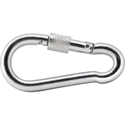 Карабин ARNO INDUSTRIES 6 мм 5 шт с фиксатором для быстрого соединения и фиксации тросов и цепей DIN 5299D оцинкованное покрытие. AF5500600038N98