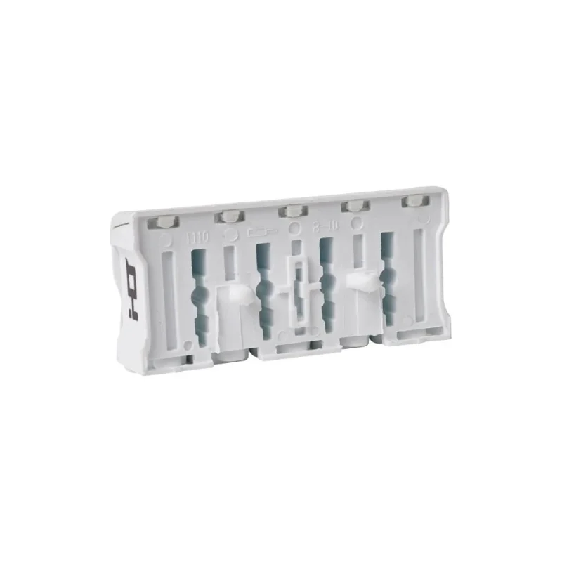 Клемма пружинная соединительная HLT КСПн5-3L+N+PE, 16A, с монтажной ножкой (50шт./уп.) 081-32-032
