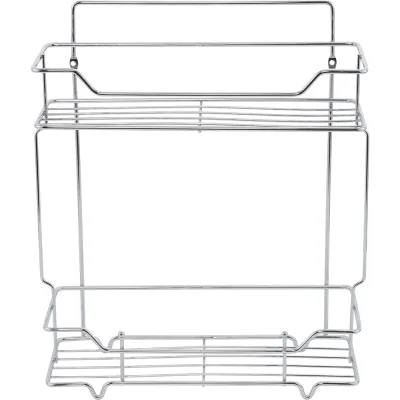 Полка двухъярусная прямая Milardo проволока стальная, хром, Грид (Grid) GRICS2CM44