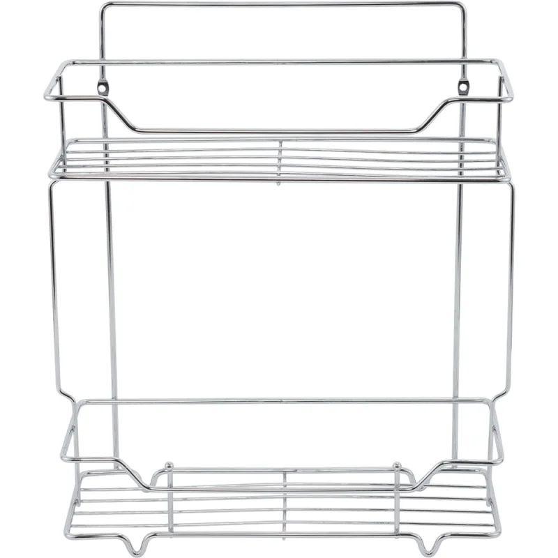Полка двухъярусная прямая Milardo проволока стальная, хром, Грид (Grid) GRICS2CM44