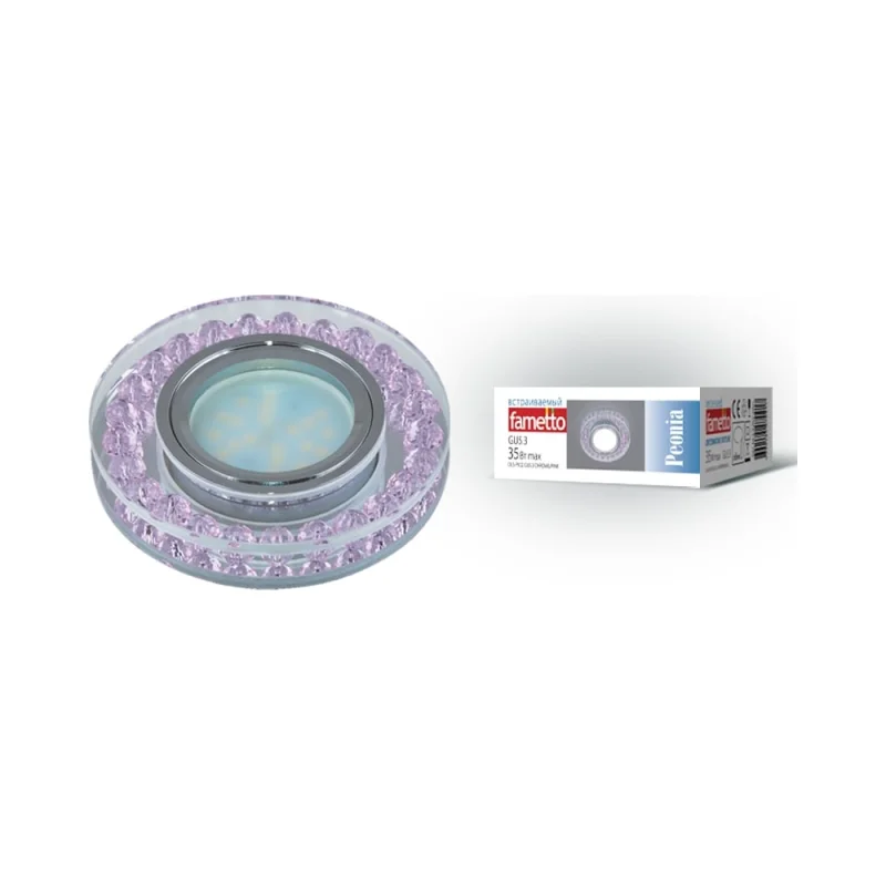 Светильник Fametto DLS-P102 GU5 3 CHROME PINK, декоративный, встраиваемый 9986