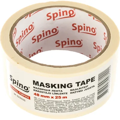 Малярная лента белая 60oC 48ммx25м SPINO 6235025